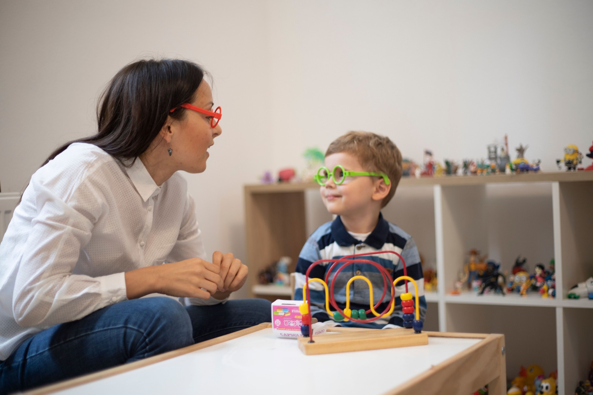 Little boy and a therapist having a play therapy session